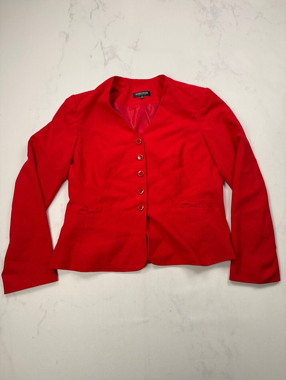 John Meyer Collection Blazer Red Modernist Fitted - Womens 14